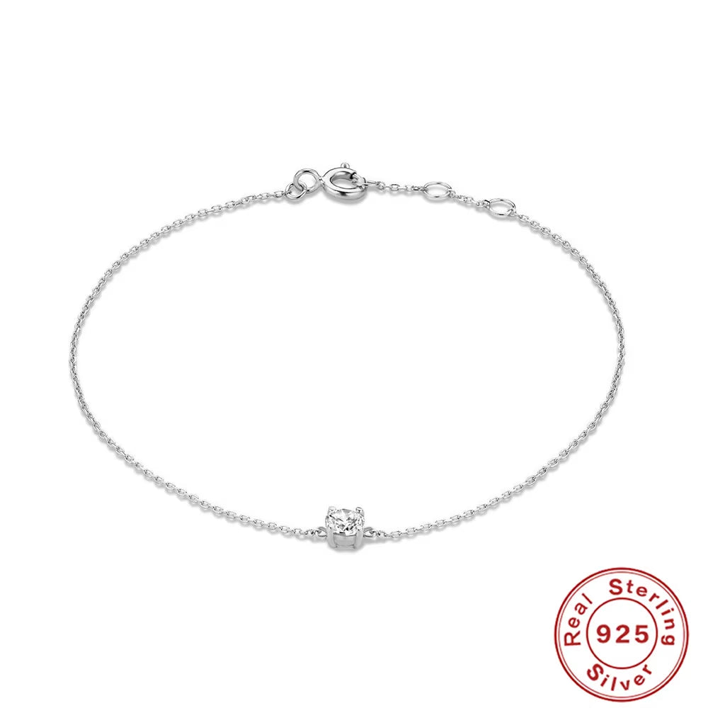 Summer Diamond Bracelet 925 Sterling Silver Bracelet Ladies Personality Hollow Bracelet Versatile Jewelry Pulseras Mujer