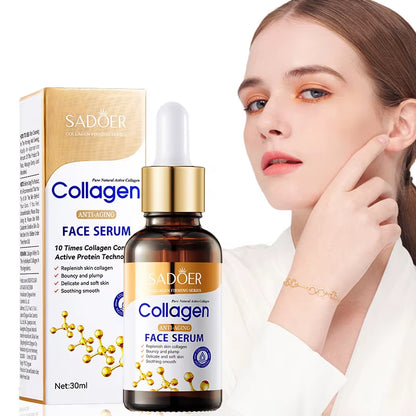 SADOER Collagen Serum Skincare Facial Essence Liquid Firming Moisturizing Soothing Nourishing Face Serum Skin Care