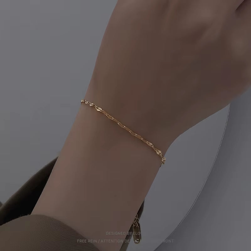 316L Stainless Steel Sparkling Glitter Metal Bracelet for Women 2021 New Fashion Exquisite Hand Jewelry Christmas Gift