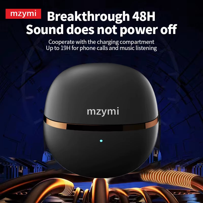 Mzymi A34 New Earbuds in Ear Wireless Bluetooth5.3 Headphone Hifi Stereo Sound Headset HD Call Built-In Mic for XIAOMI