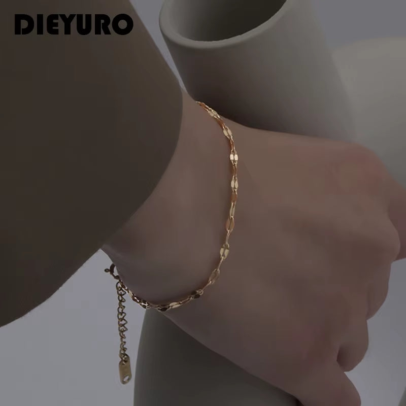 316L Stainless Steel Sparkling Glitter Metal Bracelet for Women 2021 New Fashion Exquisite Hand Jewelry Christmas Gift