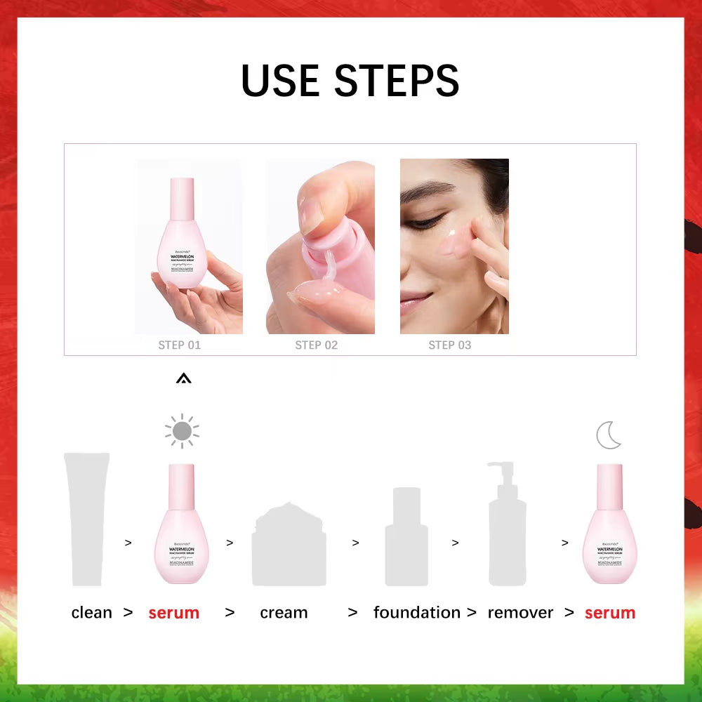 New Watermelon Nicotinamide Light Bulb Essence Moisturizing Skin Brightening Face Brightening Essence