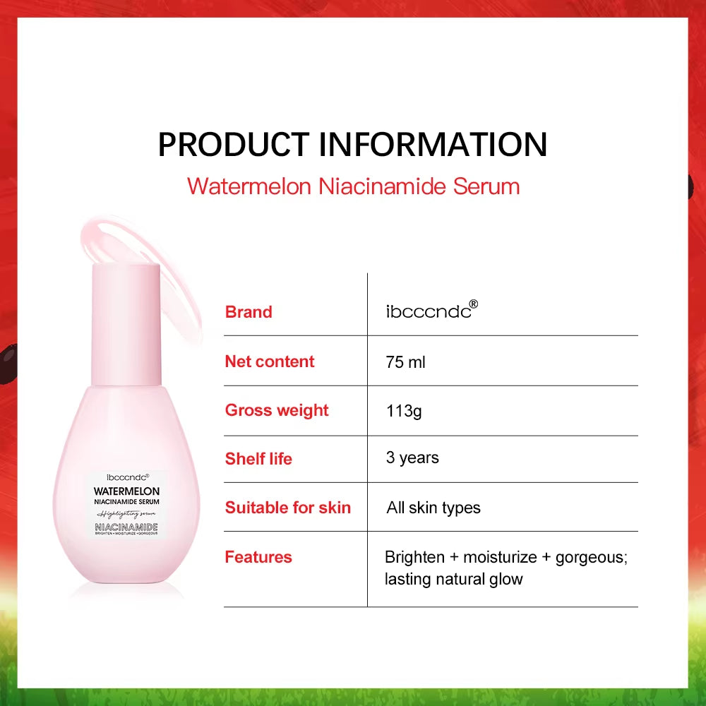 New Watermelon Nicotinamide Light Bulb Essence Moisturizing Skin Brightening Face Brightening Essence