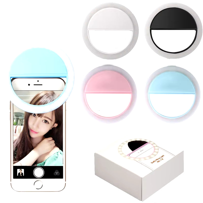 USB Charge LED Selfie Ring Light Supplementary Lighting Night Darkness Selfie Enhancing for Phone Fill Light Flashes Maquillaje