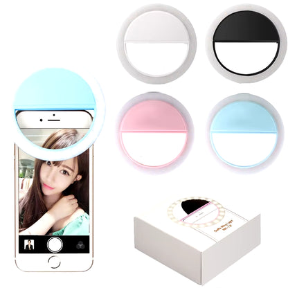 USB Charge LED Selfie Ring Light Supplementary Lighting Night Darkness Selfie Enhancing for Phone Fill Light Flashes Maquillaje