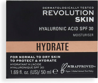 Revolution Skincare London, Crema Hidratante, FPS30 Piel Normal a Seca, 50Ml